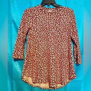 Supernova Women Shirt Half  Sleeve Cheetah Top Burnt Orange New Size Small